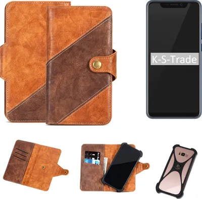 Produktbild von K-S-Trade Handyhülle Schutzhülle Bookstyle Case Wallet-Case kompatibel mit ZTE Axon 9 Pro Cover Klapphülle Kantenschutz Smartphone dunkelbraun