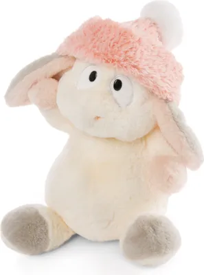 Produktbild von NICI Plüschtier Hase Liska Schlenker GREEN, ca. 20cm, Pink-weiß, mit Schal und Mütze