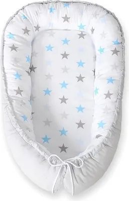 Obrázok produktu pre Babynest - Babynestje - Obojstranný komfort, bezpečná a priedušná bavlna, Bono Star Blue -Gray