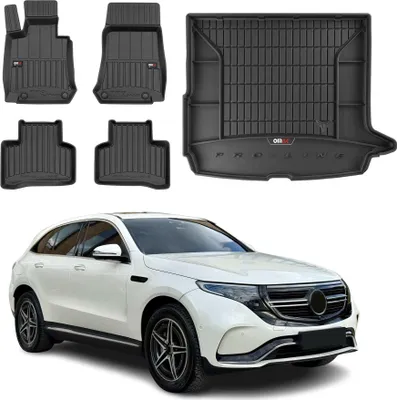 Produktbild von OMAC Fußmatten & Kofferraumwanne Set für Mercedes EQC 2019-2025 Gummi Schwarz 5x