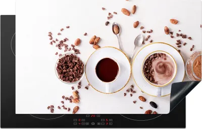 Produktbild von KitchenYeah© Herdabdeckplatte Kaffee - Kaffeebohnen - Schokolade , 85x52cm, Küche Deko, Glaskeramikkochfeld Herdabdeckung, Abdeckplatte fùr Kochfeld