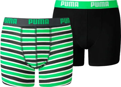 Productafbeelding van Puma uni boxershorts voor kinderen, gestreept, klassiek groen, maat 152