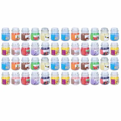 Produktbild von 48 Stück Duftkerze im Glas mit Deckel Aromakerze In 12 Verschiedenen Düften Raumduft Duft Kerze