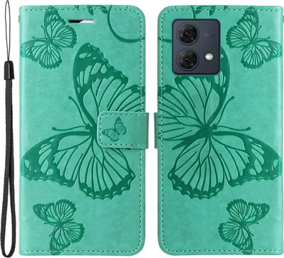 Produktbild von Motorola Moto G84 Hülle - Coverup Schmetterlinge Klapphülle - Mintgrün