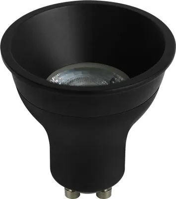 Image de Ampoule LED Deep-Deco Réflecteur Noir 8W GU10 750lm blanc chaud 3000K 36° Variable + Anneau Noir Ø5cm