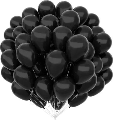 Image de Ballons en latex noirs 30 cm Décoration d'anniversaire Hélium Lot de 100 pièces Premium