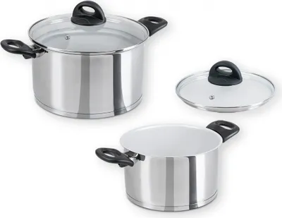 Cerafit Steel - Kochtopf Ø 20 cm + Ø 24 cm | Set 4-tlg.