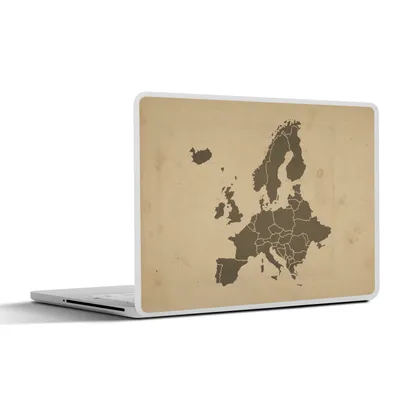 Produktbild von MuchoWow® Laptop Aufkleber Sticker Cover Karte - Europa - Braun 36.5x27.5 cm - Laptop-Sticker