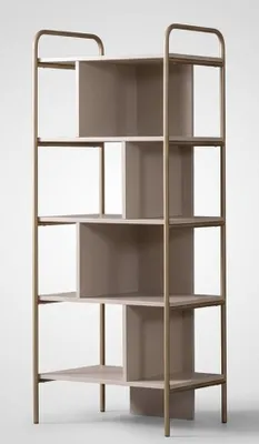 Image de Étagère moderne, gris, confortable, spacieuse, idéale pour une chambre
