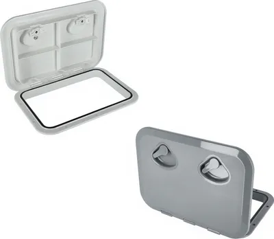 Produktbild von Inspektionsluke, 315 x 440 mm, Weiß & Grau, abschließbar, schlagfest & wasserdicht Größe: Weiß