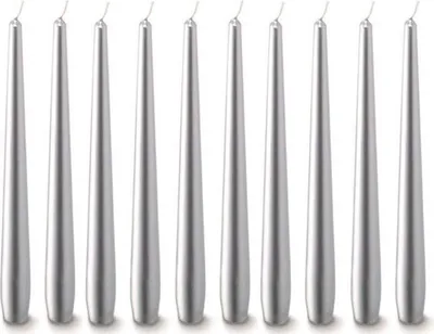 Produktbild von Spitzkerzen SILBER METALLIC 10St.