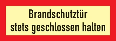 Produktbild von Brandschutzzeichen DIN 4066 L297xB105mm Brandschutztür stets geschl.halten Folie