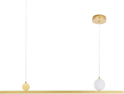 Zdjęcie produktu dla BELIANI Lampa wisząca LED złota metalowa nowoczesna geometryczna zawieszony klosz