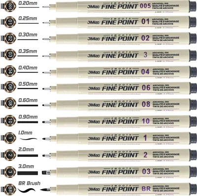 Produktbild von INF Präzisions-Feinlinerstifte - 12er-Pack zum Zeichnen und Skizzieren
