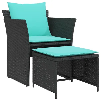 Immagine prodotto di vidaXL Sedia da giardino con poggiapiedi in Poly Rattan nero