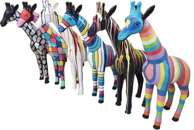 Produktbild von Skulptur Abstrakte Design Statue Bunte Figuren Handbemalt Dekoration Wählbar
