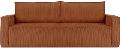 Produktbild von KONSIMO Schlafsofa in Pet Friendly Cord-Stoff mit Armlehnen "NAPI", Rot, Cordstoff, Loft, 228x89x101 cm