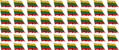 Produktbild von Mini Aufkleber Set - Pack wehend - 20x12mm - selbstklebender Sticker - Litauen - Flagge / Banner / Standarte fürs Auto, Büro, zu Hause und die Schule - 54 Stück