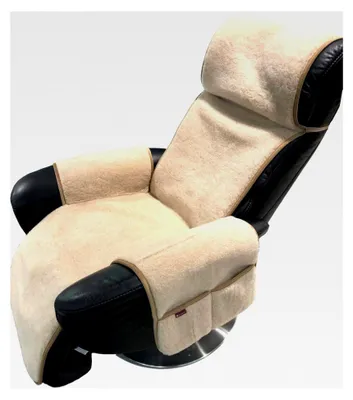 Produktbild von Sesselschoner für Relaxsessel Alpaca mit Taschen und Befestigung Überwurf Sitzauflage aus 100% Wolle