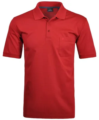 Ragman H-Polo Polo Soft-Knit uni in rot