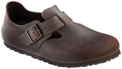 Produktbild von Birkenstock London BS Geschlossene Zehe Leder Sandale mit Schnalle Dunkel Braun – 9,5 UK - 44 EU - 11/11,5 US / Dunkelbraun