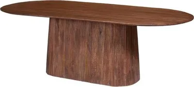 Produktbild von Miguel Oval Esstisch 230cm Hellbraun | Massivholz Mango Struktur und Platte