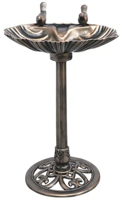 Produktbild von Vogeltränke PETA muschelförmig - Kunststoff Bronzefarbend 80x34x50cm | Dekoration Garten Terrasse