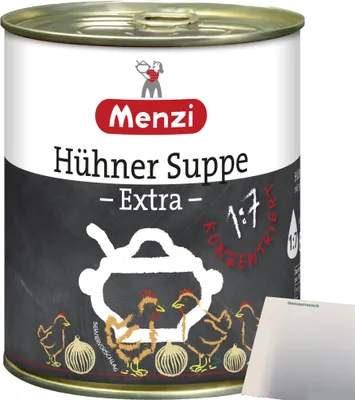 Produktbild von Menzi Hühner Suppe Extra Konzentriert 1:7 (800ml Dose) + usy Block