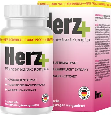 Produktbild von Herzena - Herz Plus Kapseln - senken den Blutdruck - für deine körperliche Balance - 90 Kapseln