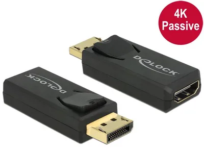 Produktbild von DeLOCK 65571, Displayport 1.2, HDMI, Schwarz