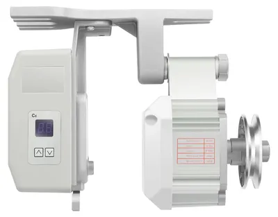 Produktbild von Industrie-Nähmaschinenmotor - Servomotor - 550 W bürstenlos - Drehzahl 200–4500 U/min einstellbar - Vorwärts/Rückwärtslauf - EU/UK Stecker - Für Geradstich und Overlock