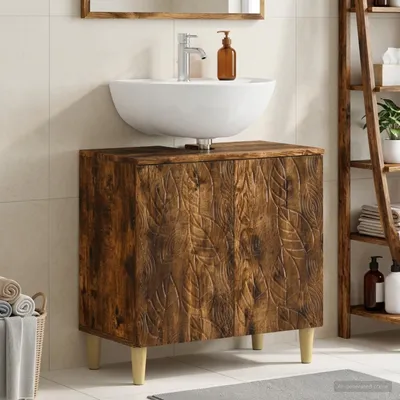 Zdjęcie produktu dla Maison Exclusive - Szafka pod umywalkę DELFT, kolor dąb wędzony, wymiary: 59,5 x 31,5 x 59 cm