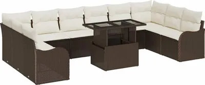 Produktbild von vidaXL Gartensofa-set 11 stk. Braun Poly Rattan