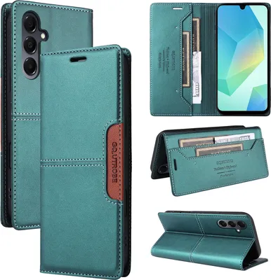Immagine prodotto di Custodia per Samsung Galaxy A16 5G/4G, custodia in pelle flip wallet con slot per schede e supporto Verde