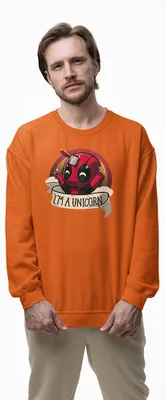Produktbild von D&B Design Uni Pullover SWMO00028 Deadpool Orange-Größe M