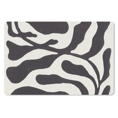 Produktbild von MuchoWow® Schreibtischunterlage Blätter - Pflanze - Pastell - Schwarz 60x40 cm - XXL Mauspad - Großes Mauspad
