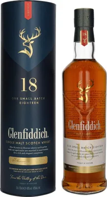Image de Glenfiddich 18 Years Old OUR SMALL BATCH 18 40% Vol. 0,7l en boîte cadeau