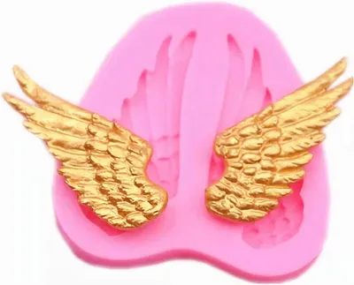 Produktbild von Stück 3D-Flügelformen aus Silikon, Fondant- und Schokoladenform, Backform für Süßigkeiten, Eiswürfelformen, Zubehör für Pralinen, Hartkaramellen, Kuchendekoration, Seifenwachsmalstifte, Kerzen, Pudding, Seife
