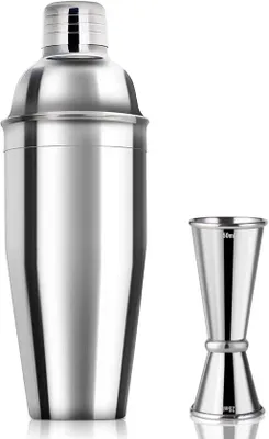 Productafbeelding van Cocktailshaker van 750 ml met maatbeker - roestvrij staal