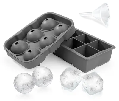 Immagine prodotto di Solidchoice - Stampo per cubetti di ghiaccio in silicone con coperchio e imbuto