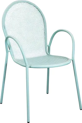 Immagine prodotto di Milani Home - poltrona da giardino, Maris, impilabile, in acciaio, verde