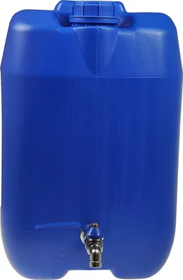 Produktbild von Blauer Wasserbehälter Wasserkanister mit verzinkt Hahn Trinkwasserkanister 20 L
