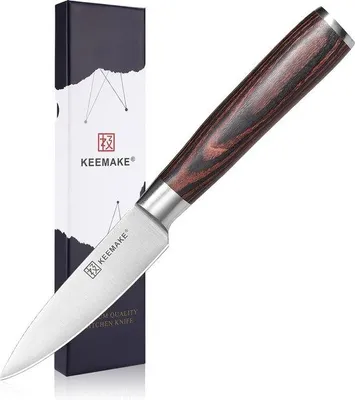 Produktbild von Famanu Schälmesser 9 cm - Professionelles Küchenmesser mit ergonomischem Pakkawood-Griff