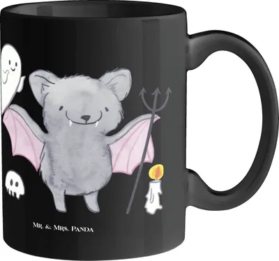 Produktbild von Mr. & Mrs. Panda Kaffeebecher Halloween Hexen - Schwarz - Geschenk, Geschenke, Feiertag, Feiertagsfeiern, Halloween-Partys, schöne tasse, Freude teilen, Gruselparty