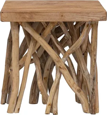 Produktbild von vidaXL Couchtisch aus Rundholz 40x40x40 cm Massivholz