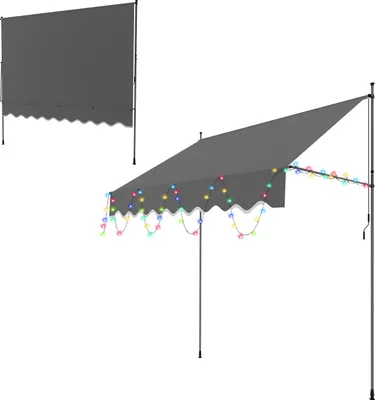 Produktbild von Aopunly Klemmmarkise Einziehbar Balkonmarkise Markise UV30+ mit LED 2.5M