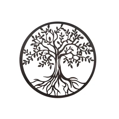Produktbild von Gilde Wandrelief, rund, "Baum des Lebens", Lebensbaummotiv, Metall, dunkelbraun, VE 2, L. 1.5 cm, D. 60 cm 67116 4063387671160
