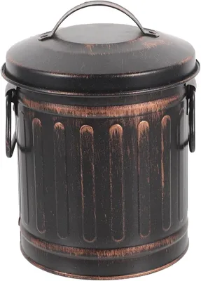 Imagen del producto de Tapa para chimenea, chimenea vintage, cubo de metal, cubo para carbón, lata, cubo, recipiente para estufas, horno de leña
