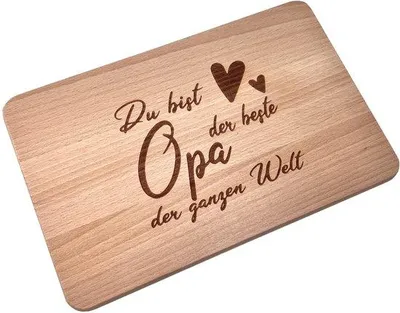 Produktbild von Frühstücksbrett mit Gravur 22x14x1cm Holz
