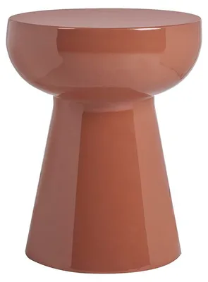 Produktbild von Miliboo - Runder Beistelltisch aus emailliertem Metall terrakotta D34 cm MOGOU